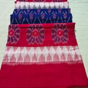 Royal  blue-White  flower Maniabandh cotton  Saree